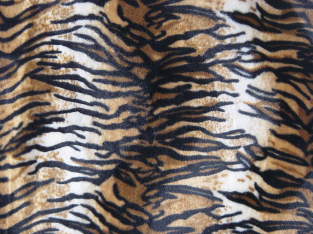 tiger Printing Tricot Velboa with snake wave brushed