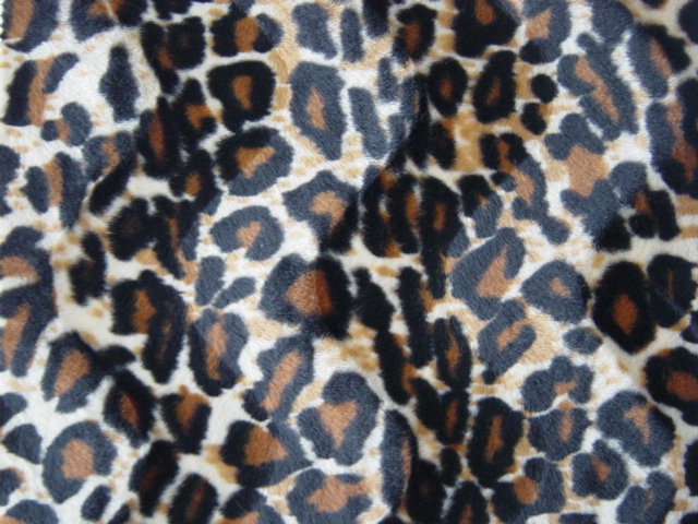 leopard Printing Tricot Velboa with snake wave brushed