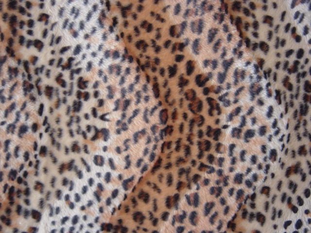 leopard printing Tricot Velboa with snake wave brushed