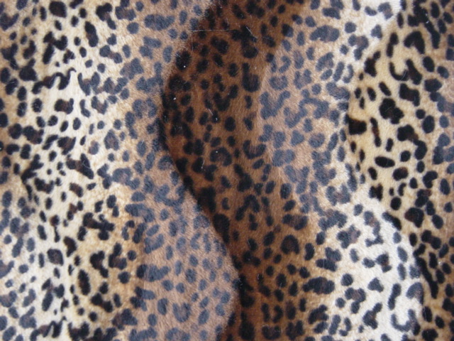 leopard printing tricot velboa with snake wave brushed