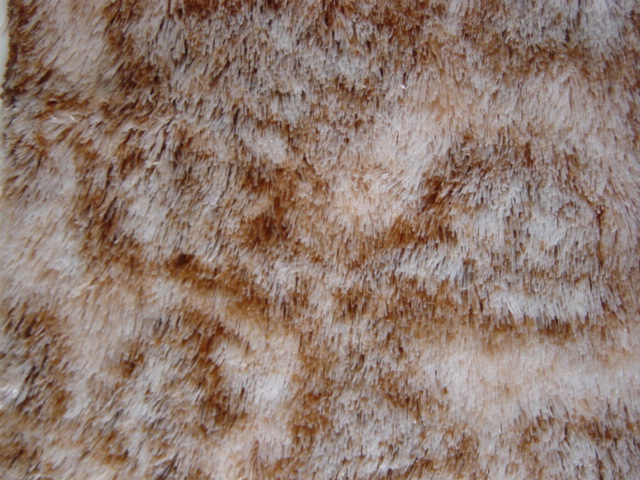 poly fur with printted on the back